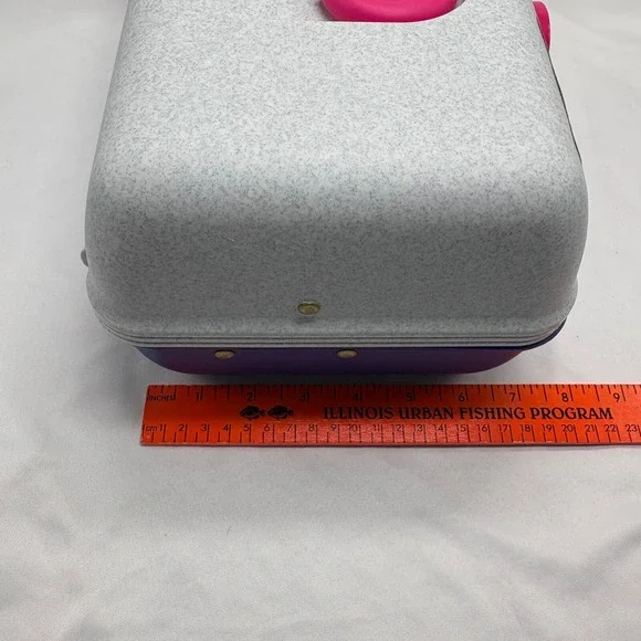 Vintage Caboodles Make Up Storage‎ Organizer Hard Case Mirror 2622 Gray Purple - Picture 12 of 12